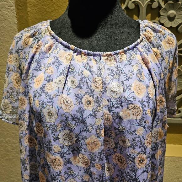 Lauren Conrad Top L Boho Cottagecore Peasant Garden Romantic Soft Surrounding - Picture 7 of 13